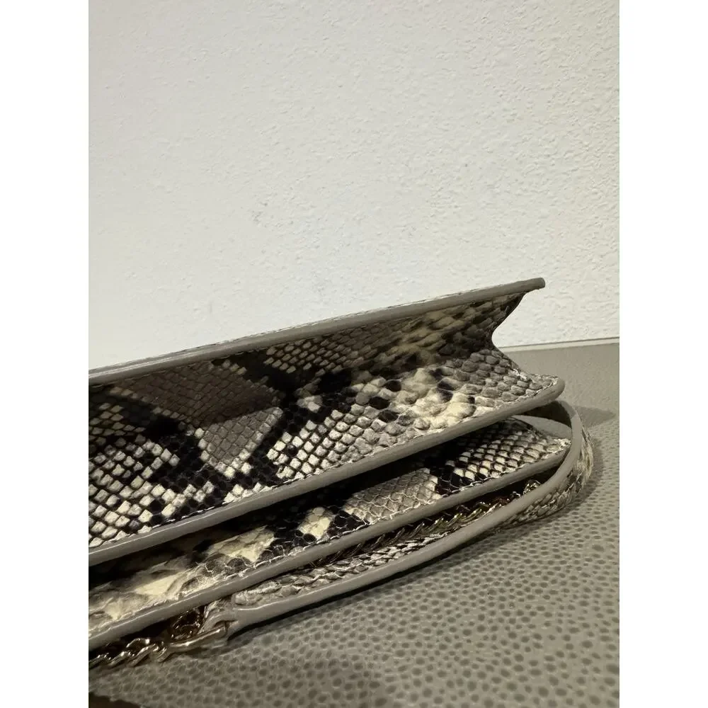 Tory Burch Python Snakeskin Print Leather flap crossbody or hand bag